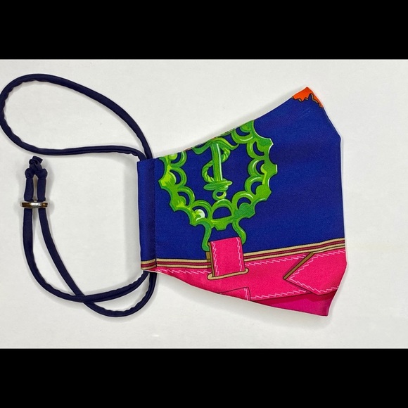 Luxury Fashion-Forward Three Layer Face Mask Handcrafted With Designer Scarf - Picture 5 of 14